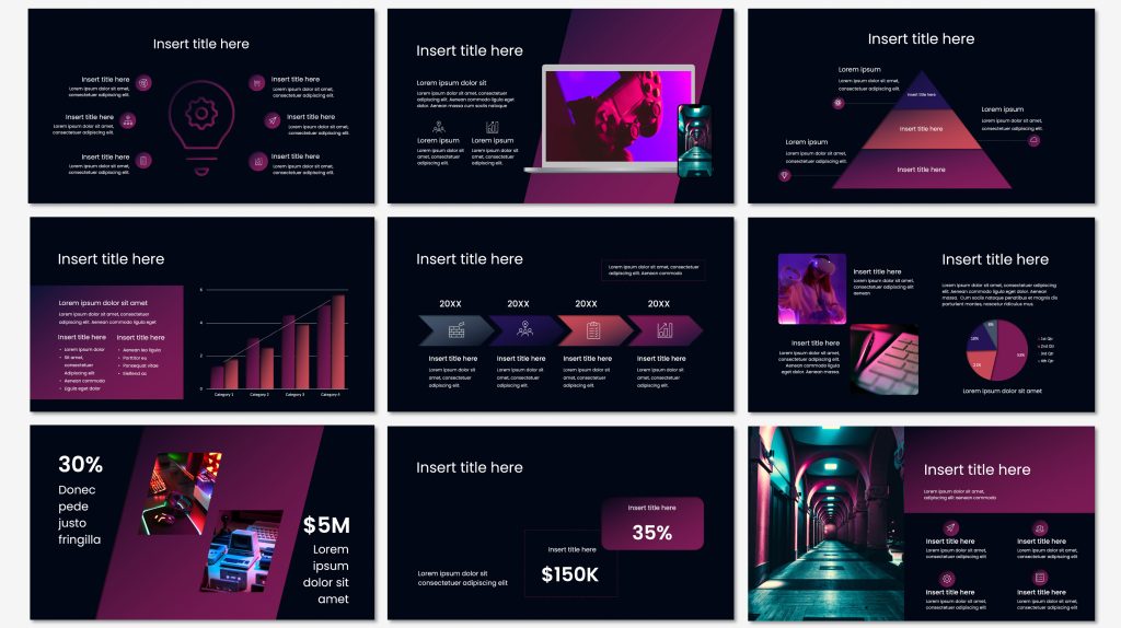 Gaming startup pitch deck presentation template 3